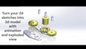 turn your 2d sketch into 3d realistic model with animation and  exploded view