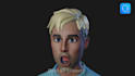 render a speaking facial mocap scene of a 3d model