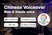 do mandarin chinese voiceover male and female voice, dubbing