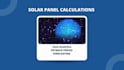 do solar panel calculations and analysis