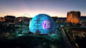 display your logo on a sphere in vegas for facebook, tiktok, and instagram short