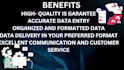 do excel data entry, PDF convert, b2b lead generation etc