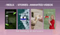 create instagram reels story animated video for beauty skincare pmu salon hair