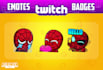 make amazing custom twitch sub badges and twitch emotes
