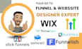 design sales funnel on clickfunnel, thrivecart, funnelish, systeme io kartra ghl