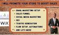 boost shopify and wix sales, ROI, email marketing and ecommerce promotion