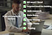 do fastest data entry, web research, copy paste and excel data entry
