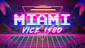 create miami vice 80s retro synthwave neon logo designs
