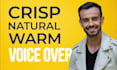 create a natural british warm voice over