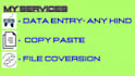 data entry and convert docs for your work