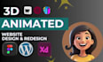 3d interactive webflow website, spine animation, 3d lottie animation