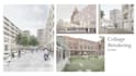 render 3d architectural visualization with collage style