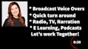 do a voiceover for you within 24 hours