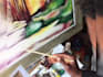 do portrait painting, nature interior art, wall design, and 3d wall painting